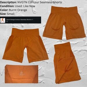 NVGTN Contour Seamless Shorts
Size: S
Barely worn, like new
Color: Burnt Orange